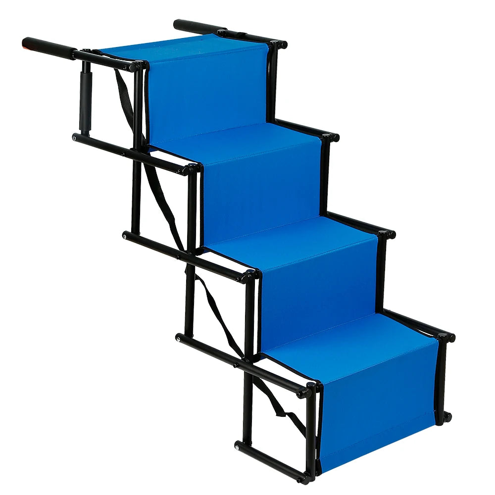 Dog Ramp, Portable for Car, Foldable, Easy to Store, Dog Stairs with Adjustable Steps, Maximum Load 75 kg, Suitable for Senior Dogs, Easy to Clean Le Refuge Félin Canin