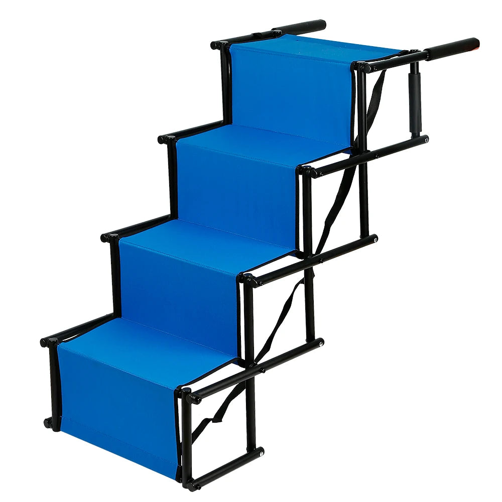 Dog Ramp, Portable for Car, Foldable, Easy to Store, Dog Stairs with Adjustable Steps, Maximum Load 75 kg, Suitable for Senior Dogs, Easy to Clean Le Refuge Félin Canin