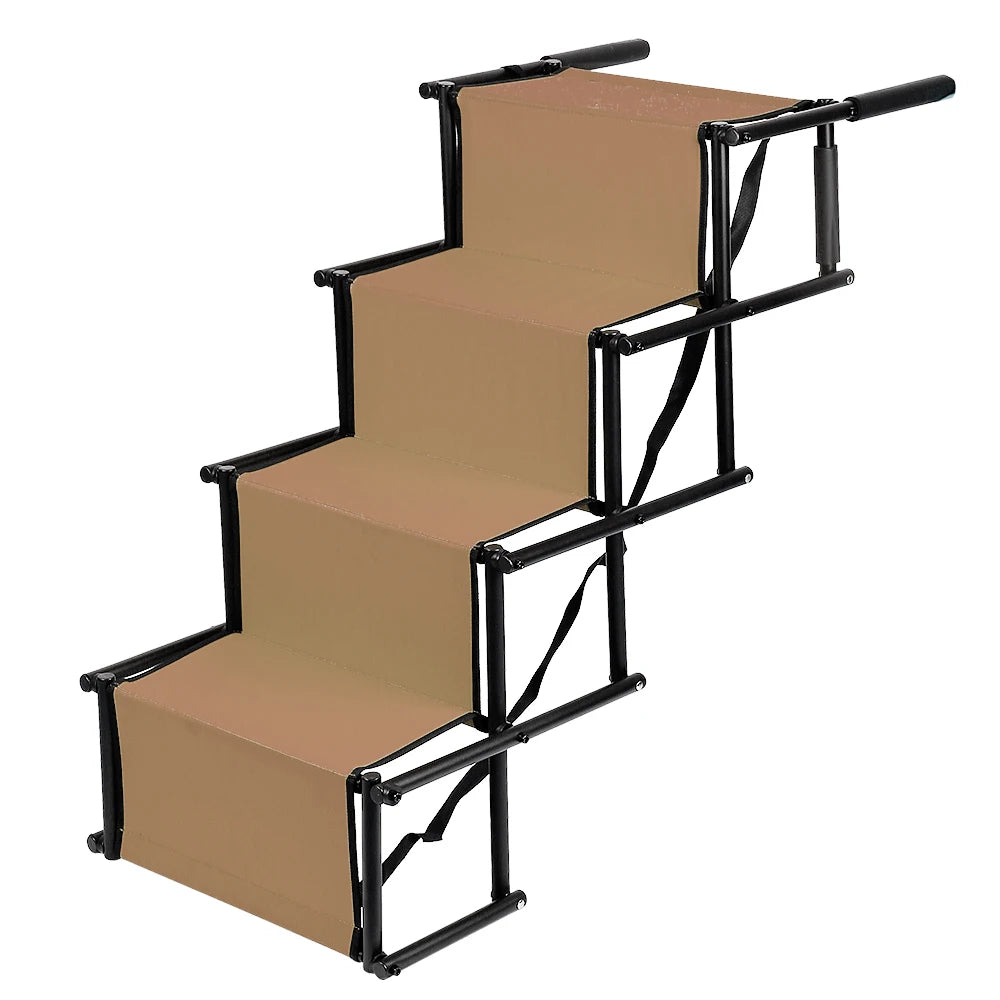 Dog Ramp, Portable for Car, Foldable, Easy to Store, Dog Stairs with Adjustable Steps, Maximum Load 75 kg, Suitable for Senior Dogs, Easy to Clean Le Refuge Félin Canin