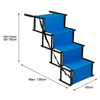 Dog Ramp, Portable for Car, Foldable, Easy to Store, Dog Stairs with Adjustable Steps, Maximum Load 75 kg, Suitable for Senior Dogs, Easy to Clean Le Refuge Félin Canin