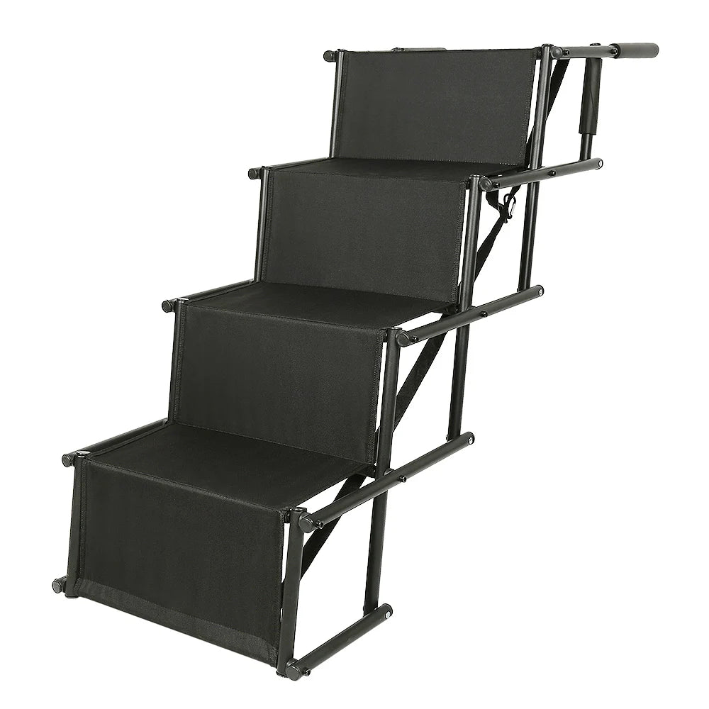Dog Ramp, Portable for Car, Foldable, Easy to Store, Dog Stairs with Adjustable Steps, Maximum Load 75 kg, Suitable for Senior Dogs, Easy to Clean Le Refuge Félin Canin