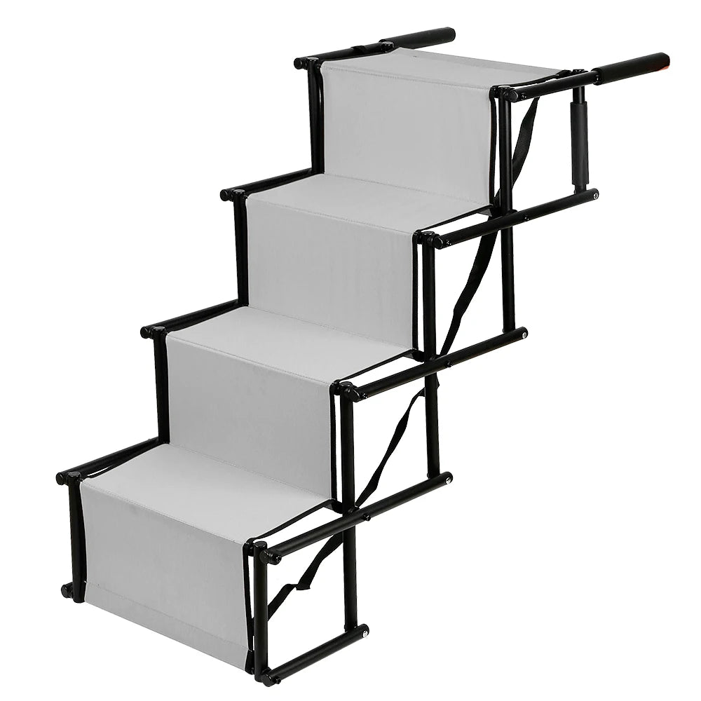 Dog Ramp, Portable for Car, Foldable, Easy to Store, Dog Stairs with Adjustable Steps, Maximum Load 75 kg, Suitable for Senior Dogs, Easy to Clean Le Refuge Félin Canin