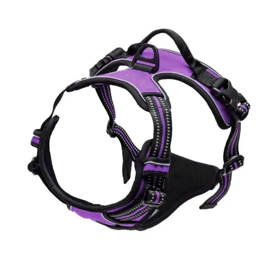 Harnais Anti-Traction Chien – Sans Étranglement, Double Attache & Poignée de Contrôle Le Refuge Félin Canin