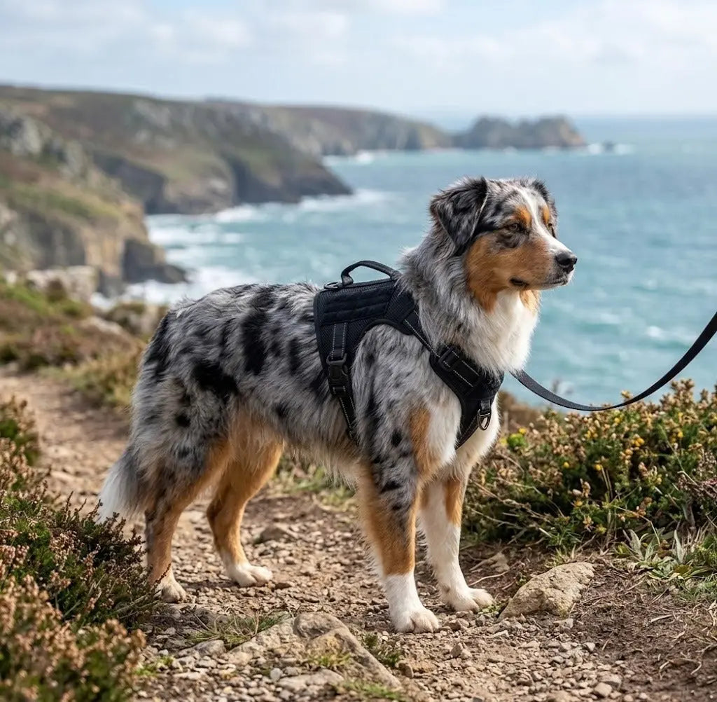 Harnais Anti-Traction Chien – Sans Étranglement, Double Attache & Poignée de Contrôle Le Refuge Félin Canin