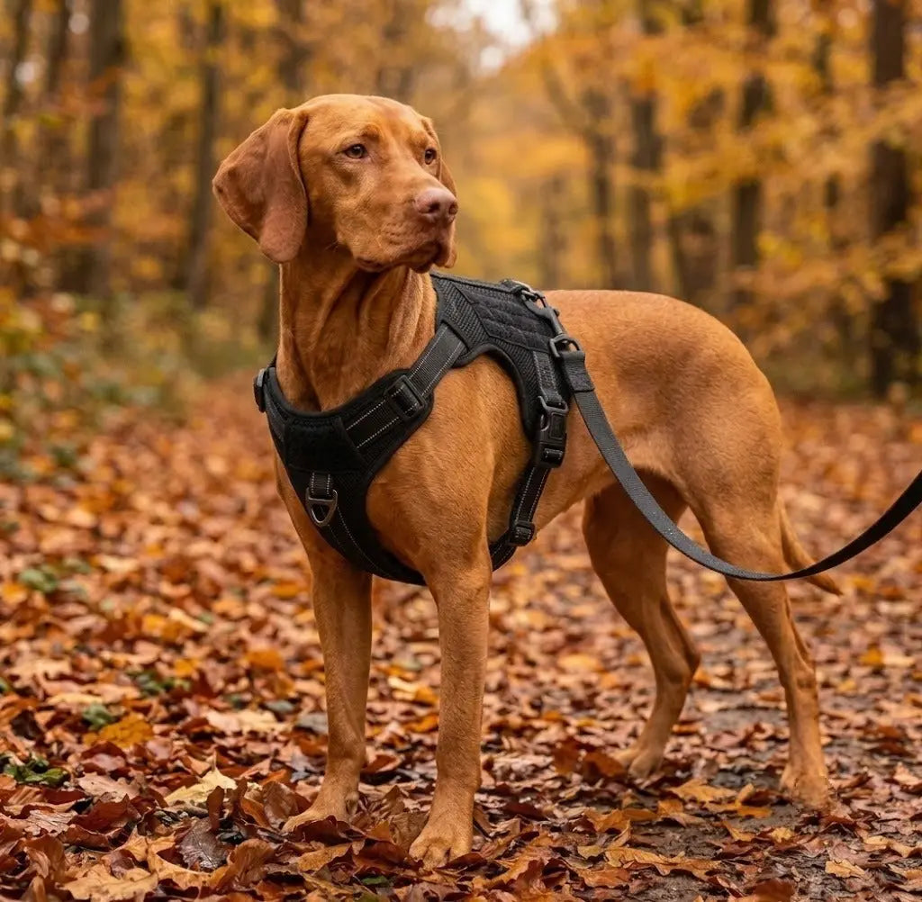 Harnais Anti-Traction Chien – Sans Étranglement, Double Attache & Poignée de Contrôle Le Refuge Félin Canin