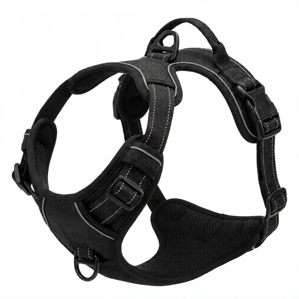 Harnais Anti-Traction Chien – Sans Étranglement, Double Attache & Poignée de Contrôle Le Refuge Félin Canin